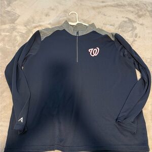Washington Nationals Navy and Gray Zip Pullover